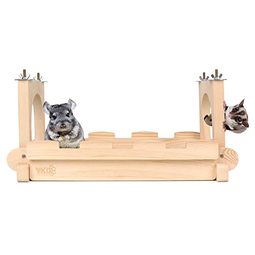 YKD Chinchilla Holz Hängebrücke, Hängende Große Kleintier Holzbrücke Plattform, Kleintiere Lebensraum Spielzeug für Chinchillas Zuckergleiter Ratten Eichhörnchen von YKD