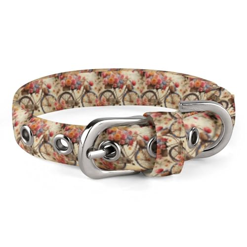 YKHESA Hundehalsband mit Blumenmuster, verstellbares weiches Hundehalsband, Hundehalsbänder für mittelgroße und kleine Hunde mit Sicherheitsverriegelung von YKHESA