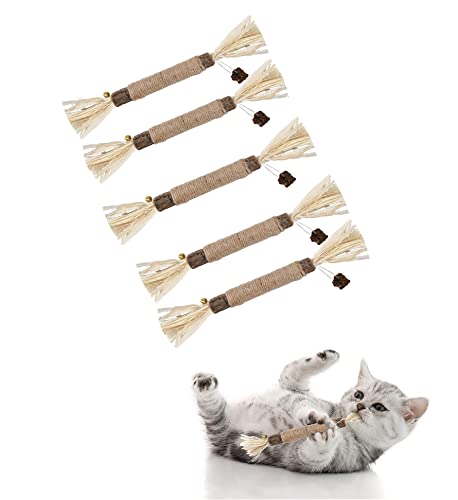 5 Pcs Katzensticks，Pets Katzenminze Stick，zur Katzen Zahnpflege und Gegen Mundgeruch, Sicher Katzensticks Kausticks Set. von YKKJ