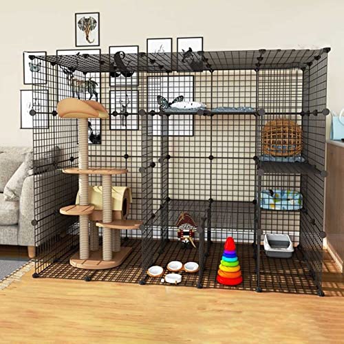 Pet's Home， DIY Katzen-Außengehege, Katzenkäfig, Laufstall, Katzengehege, Katzenkäfig-Zubehör, Hundekäfige, leicht zu reinigen – großer Übungsplatz, ideal for 1–4 Katzen(183x111x147cm) von YKMYXZ