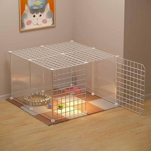 Pet's Home， Katzengehege – Katzengehege – Katzenzaun – Frettchenzaun – kleine Hundekäfige – Katzenbetten for den Innenbereich – abnehmbare Katzenkäfige aus Metall – FA(75x75x47cm) von YKMYXZ