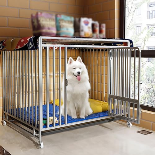 Pet's Home | Bold Square Tube Hundekäfig | Basic Hundekisten | Hundehütten Indoor | Vierkantrohr auf drei Seiten | mit Ablage und verdickten Fußpolstern von YKMYXZ