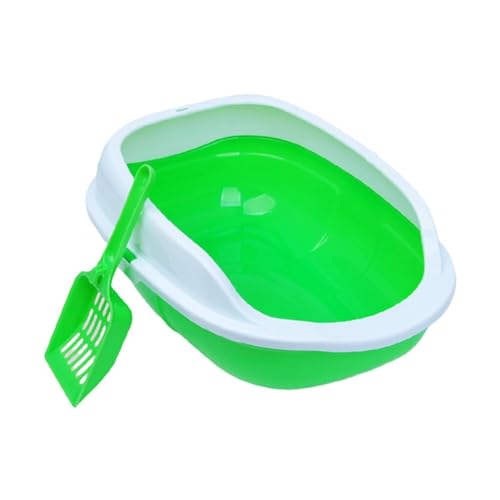 YKMYXZ Katzentoilette， Offene Katzentoilette, Katzentoilette, Kätzchentoilette for alle Arten von Katzenstreu, tragbare Katzentoilette mit hohem Rand,(Green) von YKMYXZ