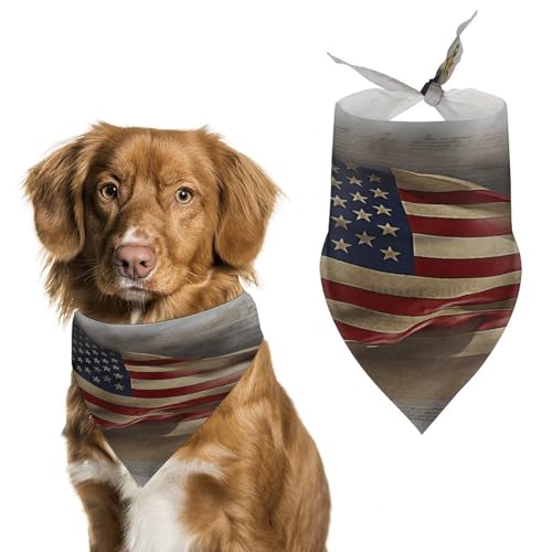 Premium-Haustier-Schal, Motiv: amerikanische Flagge, weiches und atmungsaktives Dreieckstuch für Hunde und Katzen, perfekt für den täglichen Gebrauch oder besondere Anlässe von YKUDBN