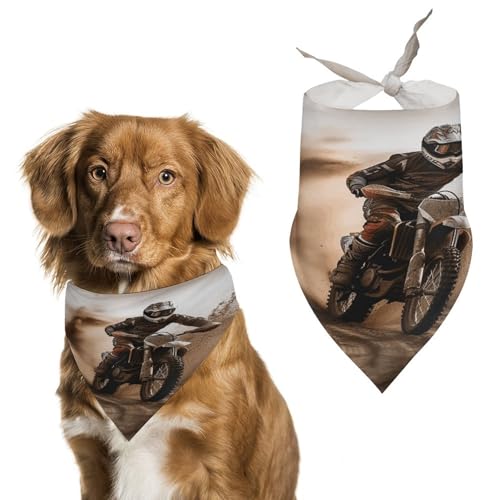 Premium-Haustier-Schal, Motocross-Druck, weiches und atmungsaktives Dreieckstuch für Hunde und Katzen, perfekt für den täglichen Gebrauch oder besondere Anlässe von YKUDBN