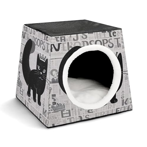 YKUDBN Cozy Capsule Pet Nest for Small Cats and Dogs, Abstract Kitten Print Portable Pet Nest Small Pet Nest Capsule Design Pet Nest Small Animal Nest von YKUDBN