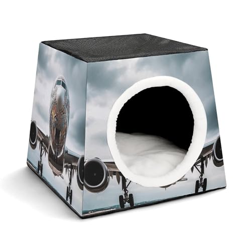 YKUDBN Cozy Capsule Pet Nest for Small Cats and Dogs, Airplane Art Print Portable Pet Nest Small Pet Nest Capsule Design Pet Nest Small Animal Nest von YKUDBN