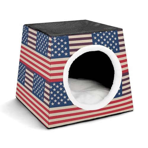 YKUDBN Cozy Capsule Pet Nest for Small Cats and Dogs, American Flags Print Portable Pet Nest Small Pet Nest Capsule Design Pet Nest Small Animal Nest von YKUDBN