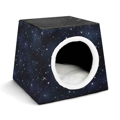 YKUDBN Cozy Capsule Pet Nest for Small Cats and Dogs, Cluster of Stars in Night Print Portable Pet Nest Small Pet Nest Capsule Design Pet Nest Small Animal Nest von YKUDBN