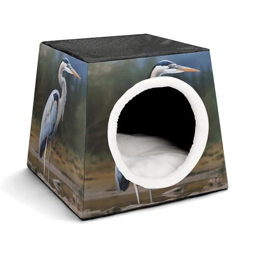 YKUDBN Cozy Capsule Pet Nest for Small Cats and Dogs, Heron Print Portable Pet Nest Small Pet Nest Capsule Design Pet Nest Small Animal Nest von YKUDBN