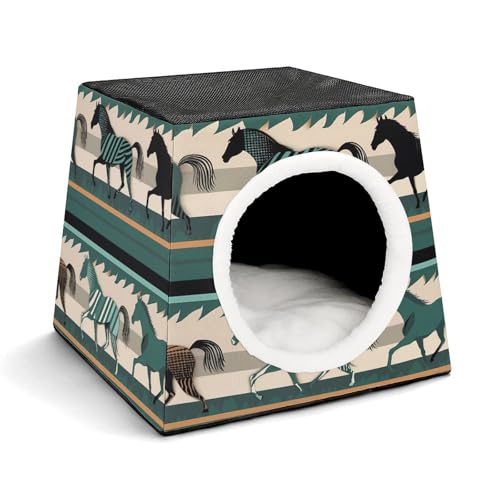 YKUDBN Cozy Capsule Pet Nest for Small Cats and Dogs, Horse Stripes Pattern Print Portable Pet Nest Small Pet Nest Capsule Design Pet Nest Small Animal Nest von YKUDBN