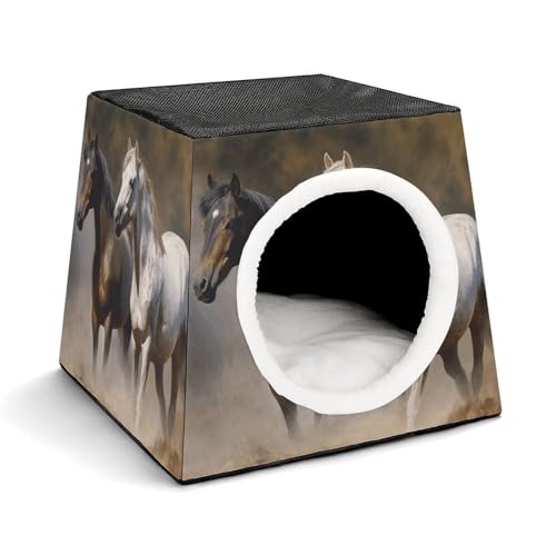 YKUDBN Cozy Capsule Pet Nest for Small Cats and Dogs, Horses Animals Print Portable Pet Nest Small Pet Nest Capsule Design Pet Nest Small Animal Nest von YKUDBN