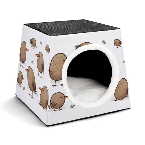 YKUDBN Cozy Capsule Pet Nest for Small Cats and Dogs, Kiwi Birds Cute Print Portable Pet Nest Small Pet Nest Capsule Design Pet Nest Small Animal Nest von YKUDBN