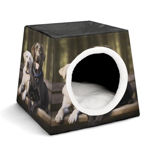 YKUDBN Cozy Capsule Pet Nest for Small Cats and Dogs, Labrador Print Portable Pet Nest Small Pet Nest Capsule Design Pet Nest Small Animal Nest von YKUDBN