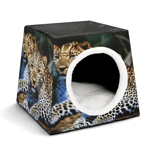 YKUDBN Cozy Capsule Pet Nest for Small Cats and Dogs, Leopard Print Portable Pet Nest Small Pet Nest Capsule Design Pet Nest Small Animal Nest von YKUDBN