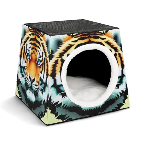 YKUDBN Cozy Capsule Pet Nest for Small Cats and Dogs, Little Fat Tiger Head Print Portable Pet Nest Small Pet Nest Capsule Design Pet Nest Small Animal Nest von YKUDBN