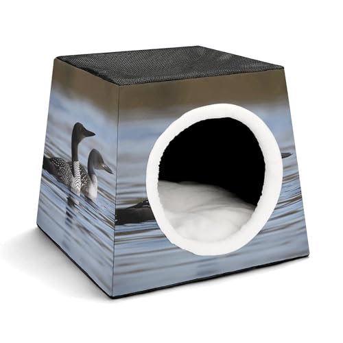 YKUDBN Cozy Capsule Pet Nest for Small Cats and Dogs, Loon Birds Print Portable Pet Nest Small Pet Nest Capsule Design Pet Nest Small Animal Nest von YKUDBN