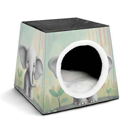 YKUDBN Cozy Capsule Pet Nest for Small Cats and Dogs, Lovely Elephant Print Portable Pet Nest Small Pet Nest Capsule Design Pet Nest Small Animal Nest von YKUDBN