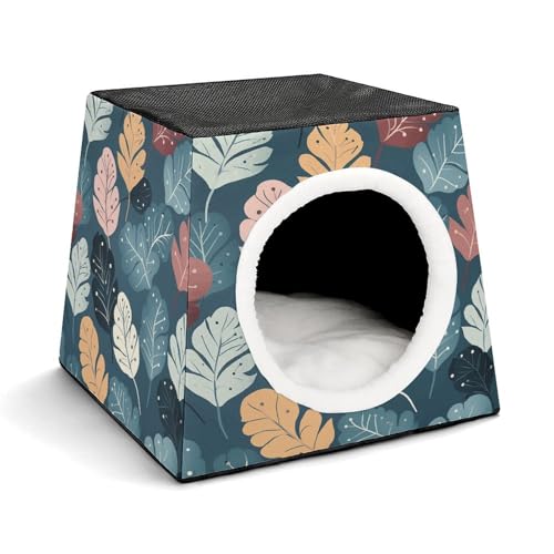 YKUDBN Cozy Capsule Pet Nest for Small Cats and Dogs, Luxury Cute Leaves Print Portable Pet Nest Small Pet Nest Capsule Design Pet Nest Small Animal Nest von YKUDBN