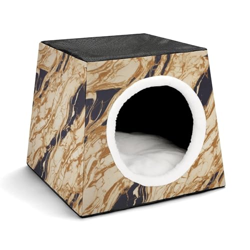 YKUDBN Cozy Capsule Pet Nest for Small Cats and Dogs, Marble1 Print Portable Pet Nest Small Pet Nest Capsule Design Pet Nest Small Animal Nest von YKUDBN