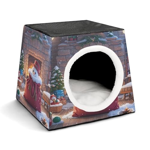 YKUDBN Cozy Capsule Pet Nest for Small Cats and Dogs, Snowman Gifts Print Portable Pet Nest Small Pet Nest Capsule Design Pet Nest Small Animal Nest von YKUDBN