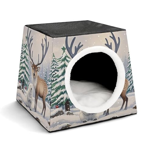 YKUDBN Cozy Capsule Pet Nest for Small Cats and Dogs, Snowy White Bear Print Portable Pet Nest Small Pet Nest Capsule Design Pet Nest Small Animal Nest von YKUDBN