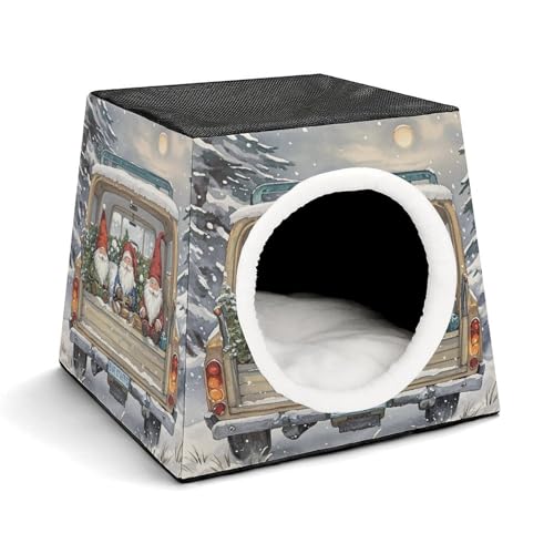 YKUDBN Cozy Capsule Pet Nest for Small Cats and Dogs, Truck Zwerg Print Portable Pet Nest Small Pet Nest Capsule Design Pet Nest Small Animal Nest von YKUDBN