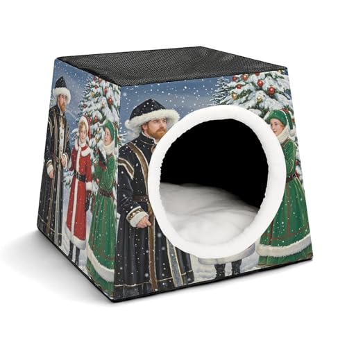 YKUDBN Cozy Capsule Pet Nest for Small Cats and Dogs, White Christmas Poster Print Portable Pet Nest Small Pet Nest Capsule Design Pet Nest Small Animal Nest von YKUDBN