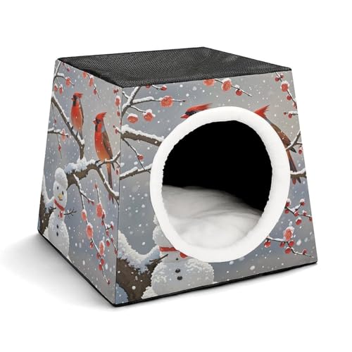 YKUDBN Cozy Capsule Pet Nest for Small Cats and Dogs, Winter Plum Blossom Print Portable Pet Nest Small Pet Nest Capsule Design Pet Nest Small Animal Nest von YKUDBN