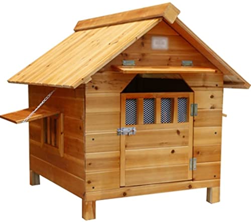 YLCH Hundehütte Outdoor Hundehütte, geeignet für mittelgroße und große Hundevilla, Sonnenblende/mit abschließbarer Tür (Größe: 69 x 66 x 68 cm) von YLCH