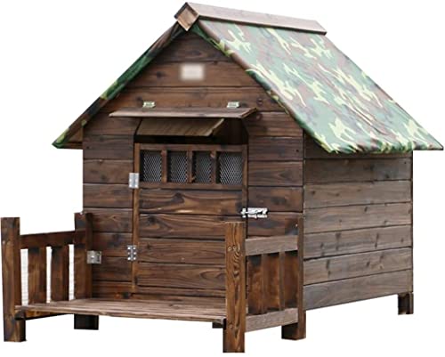 YLCH Hundehütte für den Außenbereich mit Dach, wasserdichte Hundehäuser mit Stufen, Tür hat eine abschließbare Hundehütte (Größe: 88 x 77 x 81 cm) von YLCH