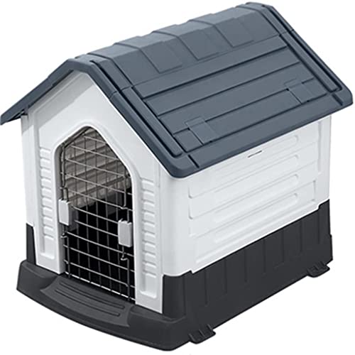 YLCH Outdoor-Hundehütte mit Dach, wasserdichte Hundehütte für den Innenbereich, abnehmbare Ganzjahres-Hundehütte (Farbe: Grau, Größe: 73 x 58 x 66 cm) von YLCH