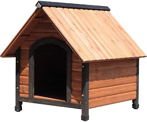 YLCH Pet House Outdoor Hund Massivholz Wasserdicht Kleine Hundehaus Natürliche Kiefer Zwinger für Rasen Garten (Größe: 88 * 76 * 81 cm) von YLCH