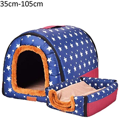 YLCJ 2 in 1 Pet House und Sofa Hund Katze Cave House Betten Maschine waschbar Sofa rutschfeste Faltbare weiche warme Hund Katze Welpen Haustier Nest Cave Bed House, A, XXXL von YLCJ