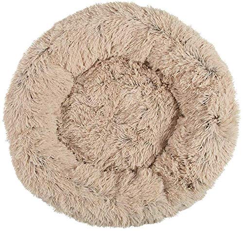 YLCJ Abnehmbarer Waschhundebett-Rundnest-Reißverschluss Bequemer Warmer weicher Plüsch Bequem zum Schlafen Winter (Farbe: Aprikose, Größe: 50cm) von YLCJ