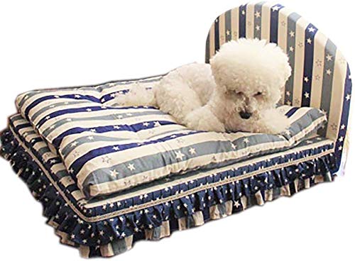 YLCJ Bequemes Hundebett, Faltbares Haustierbett Anti-Haar-Haustierbedarf Zwinger-Haustierauflage Pet Sofa Pet Nest Abnehmbare Tierlounge, vierteiliges Set (Größe: L (75X60X45CM)) von YLCJ