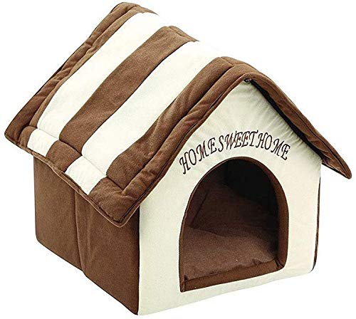 YLCJ Haustier Zwinger Hundehütte Bett Katzenstreu Outdoor mit Fester atmungsaktiver Baumwolle für Katzen (Farbe, Größe: 38 * 39,5 * 45) von YLCJ