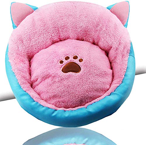 YLCJ Haustierbett für Katzen und Hunde, Supersoft Cushion Round oder Oval Pits Fleece Nesting Dog Höhlenbett Schlafsofa für Katzen und Kätzchen, Pink, M von YLCJ