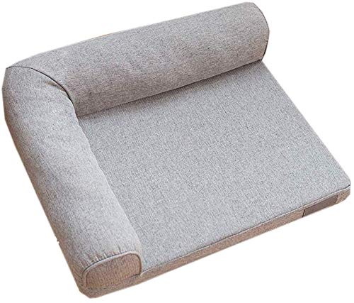 YLCJ Haustierhundebett, orthopädisches L-förmiges Chaiselonguesofa, Haustierbett mit abnehmbarem Bezug für Hunde und Katzen, Farbe: Grau, Größe: L (80 x 60 x 22 cm) von YLCJ