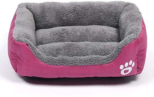 YLCJ Heimtierbedarf Hundebett Plüsch Haustierbett Hund Katze Bett Kissen leicht zu reinigen (Farbe: Rose rot, Größe: XXXL110 * 82 cm (35 kg)) von YLCJ