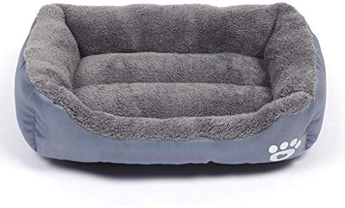 YLCJ Heimtierbedarf Hundematte Anti-Biss-rutschfeste quadratische Bettkissen Warm Pet Nest Cat Kennel Waschbarer Korb (Farbe: Grau, Größe: 95X72 cm (28 kg)) von YLCJ