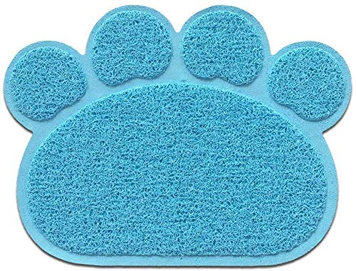 YLCJ Heimtierbedarf Katzenstreu Tablett Matte/Pet Mat wasserdicht rutschfeste Pet Feeding Mat/Pet Bowl Mat/Hund Katze Pet Feeding Tray für (Farbe: Blau) von YLCJ