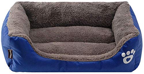 YLCJ Hundebett, Haustierbett, Tiefschlaf-Haustierbett, Hundekorb, Premium-wasserdichtes Memory Foam-Hundebett (Farbe: Königsblau, Größe: L) von YLCJ