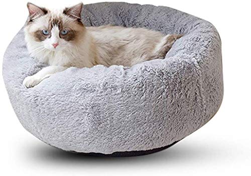 YLCJ Hundebett Katzenbett Haustierbett Welpenbett Nest Katze Kuschelbett für Kleintiere, rutschfeste Unterseite Vier Jahreszeiten verfügbar (Farbe: Grau, Größe: L: 60 cm) von YLCJ