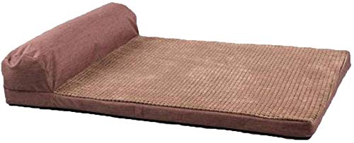 YLCJ Hundebetten Weiche Matte rutschfeste Waschbare Kissen Pet Orthopädische Auflage Schlafmatratze Welpenkiste Käfige Autositzbezug Für X Kleine Hunde, Braun-110 * 70 cm von YLCJ