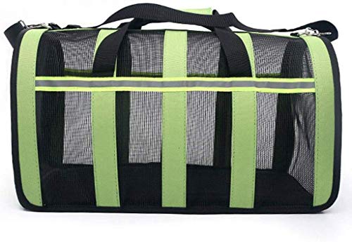 YLCJ Leichte Pet Carrier aus Stoff, atmungsaktiv, ausklappbare Haustiertasche für kleine Hunde und Katzen (Farbe: Grün, Größe: 41,5 cm * 25 cm * 25 cm) von YLCJ