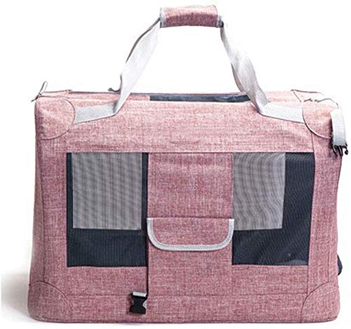 YLCJ Pet Carrier Large Size Pet Cage Stahlrahmen Struktur Oxford Tuch Tragbare Folding Cat Cage Hundekäfig (Farbe: Pink) von YLCJ