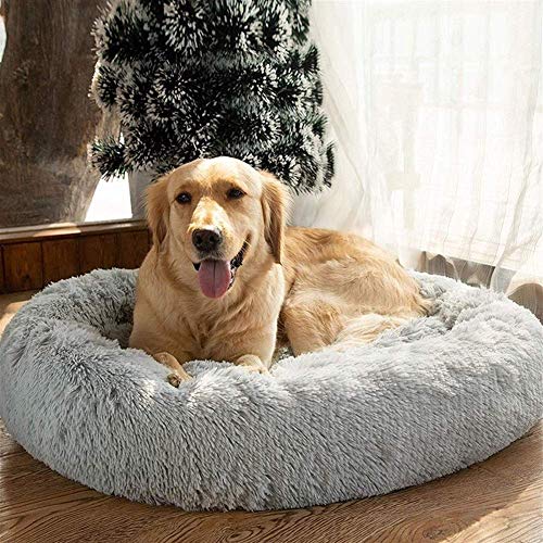 YLCJ Rundes Hundebett für Katzen Winter Warm Dormancy Lounger Mat Welpen Zwinger Haustierkissen Crate Pad Magnanimous Waschbar mit Fester atmungsaktiver Baumwolle für Katzen von YLCJ