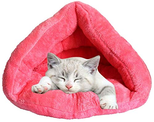 YLCJ Weiches Haustierbett Sofa 2 In 1 Großes Haustier Nest Tragbare Katze Welpen Schlafsack Bett Teppiche Faltbare Haustier Höhle Halbe Pantoffel Form Haus Wärmer Winter Gemütliche Bett Hütte von YLCJ