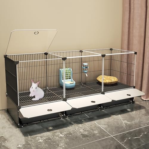 Kaninchen Auslaufgitter Laufkäfig Gittergehege Meerschweinchen Kleintierlaufställe, DIY Kleintiergehege, für Frettchen, Kaninchen, Chinchillas, Igel(108x37x55cm) von YLEPHNE